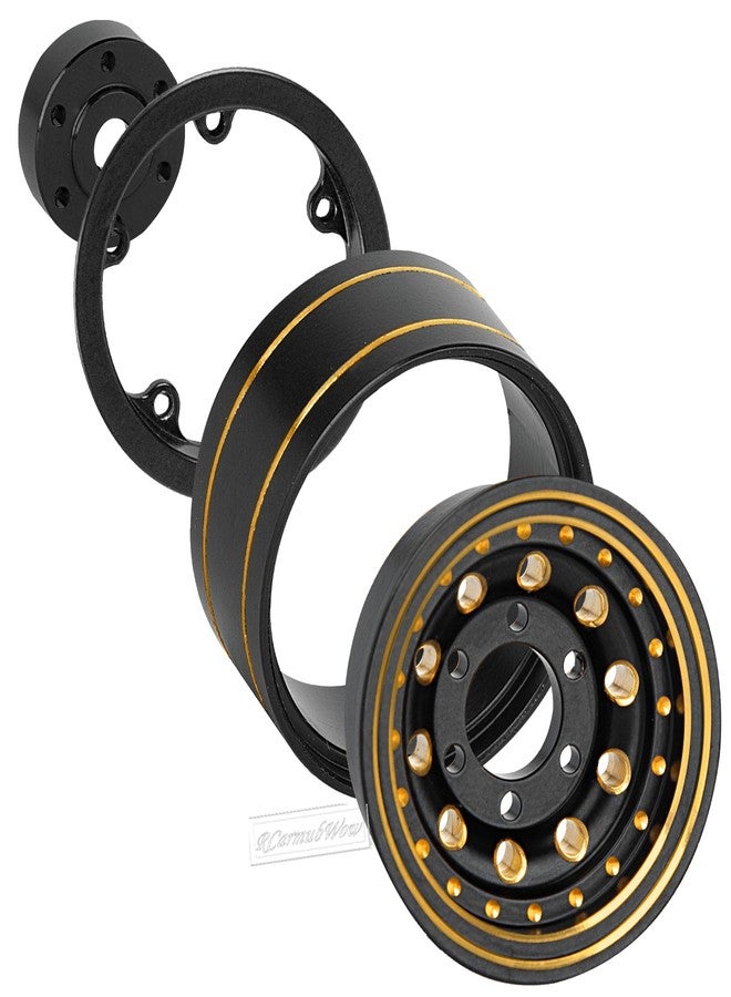 عجلات RcarmubWow 1.0 نحاسية بنظام Beadlock لسيارات التحكم عن بعد SCX24 وTRX4M بمقياس 1/24 و1/18، عجلات نحاسية بنظام Beadlock مقاس 1.0، عجلات RC مقاس 1.0، 4 قطع - Image 5